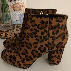 Topshop calf hair leopard booties